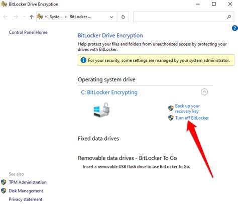 turn off BitLocker windows 10